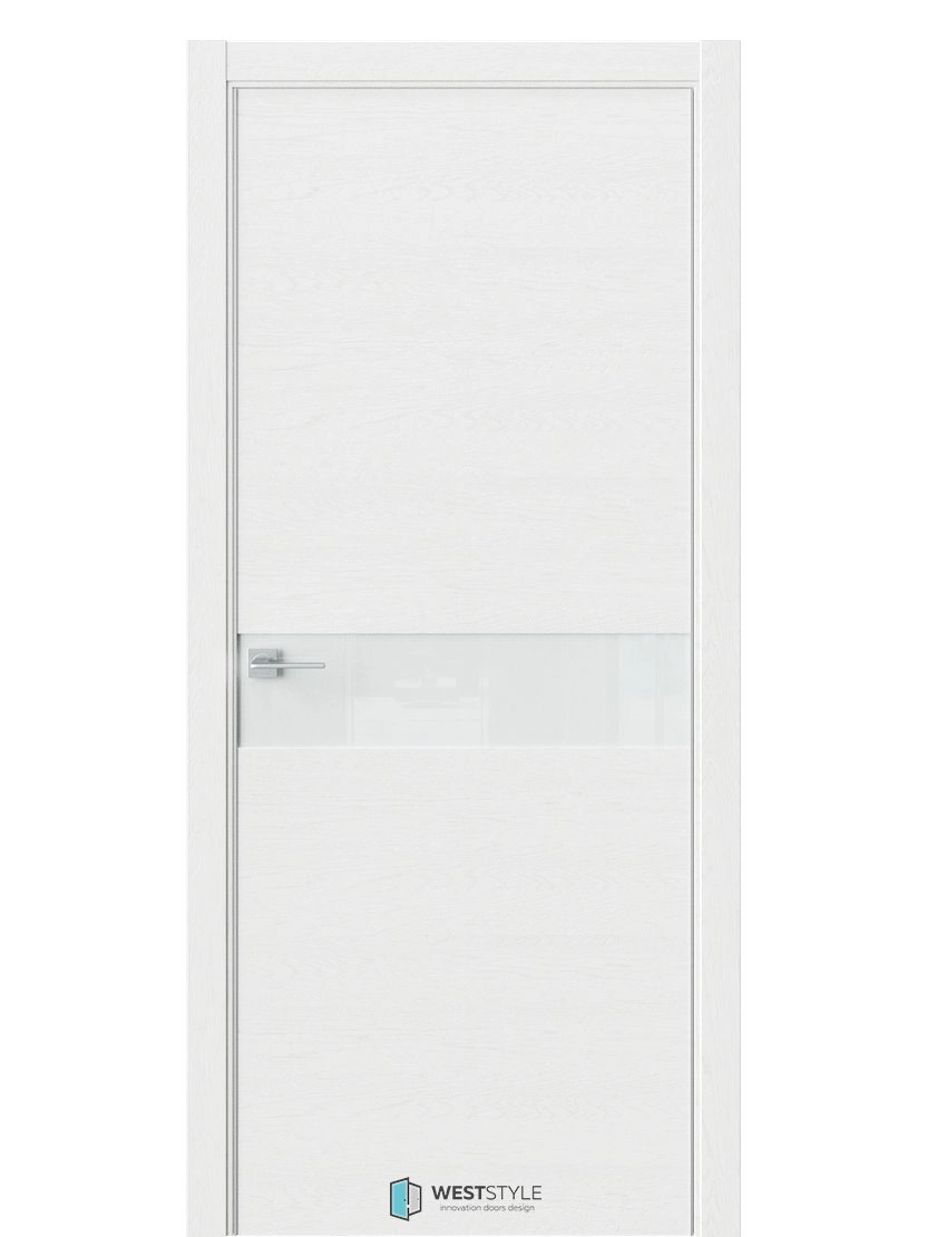 Межкомнатная дверь WestStyle Industrial IN1 ДО Lacobel Белое Дуб винта
