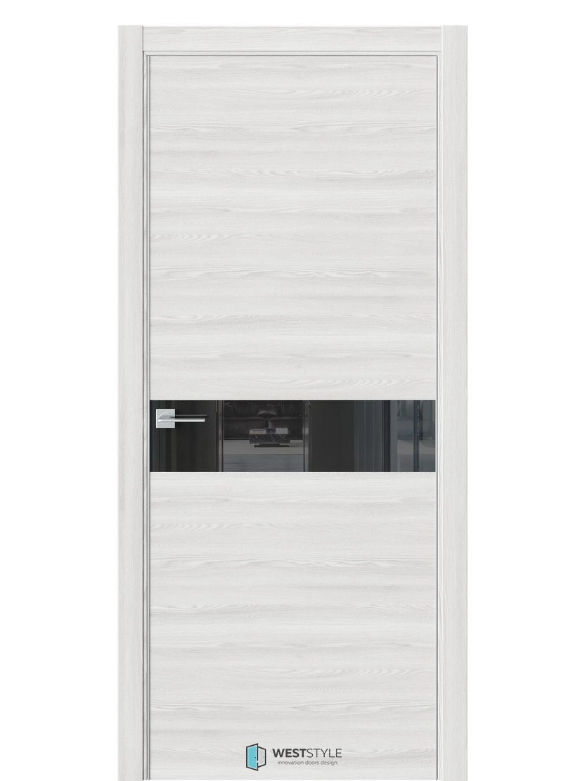 Межкомнатная дверь WestStyle Industrial IN1 ДО Lacobel Черное Клен айс