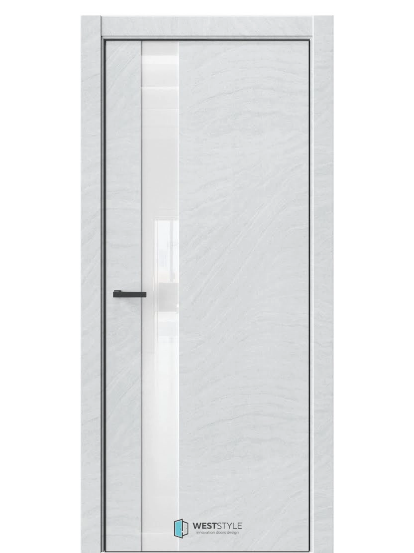 Межкомнатная дверь WestStyle Industrial IN2 ДО Lacobel Аляска Стоунлайн лайт