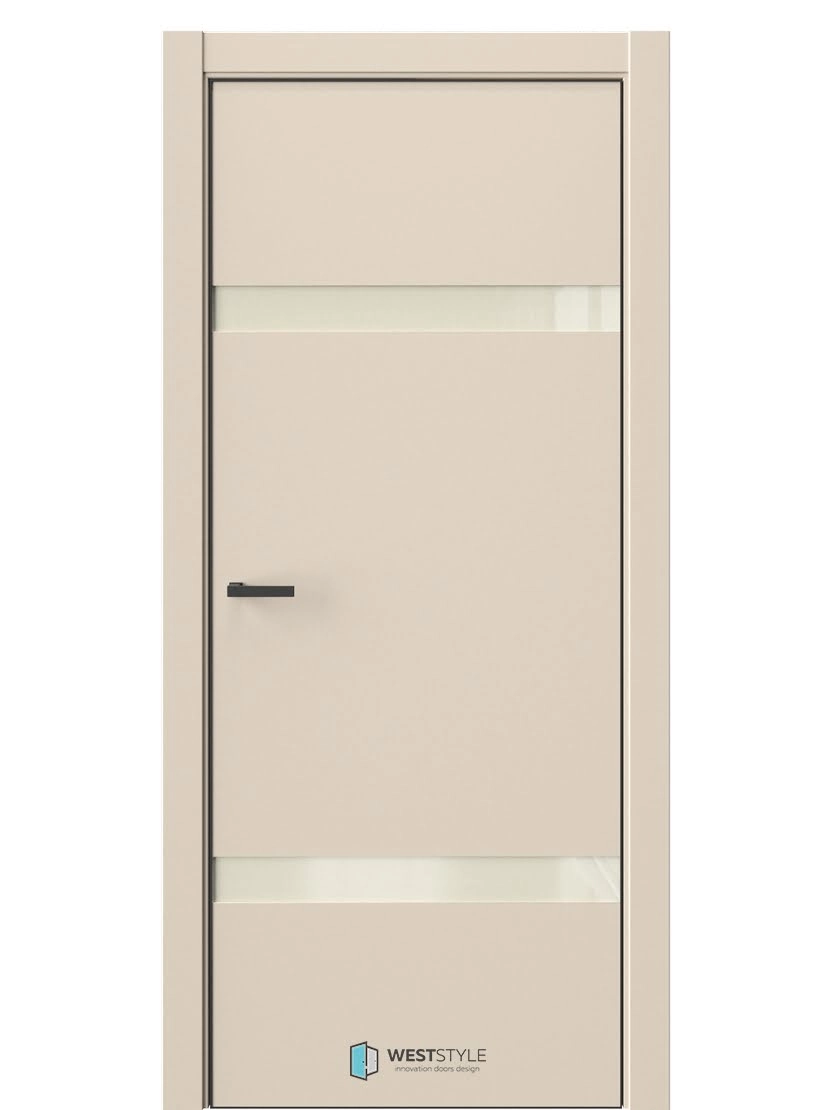 Межкомнатная дверь WestStyle Industrial IN3 ДО Lacobel Молочный Лазурный песок
