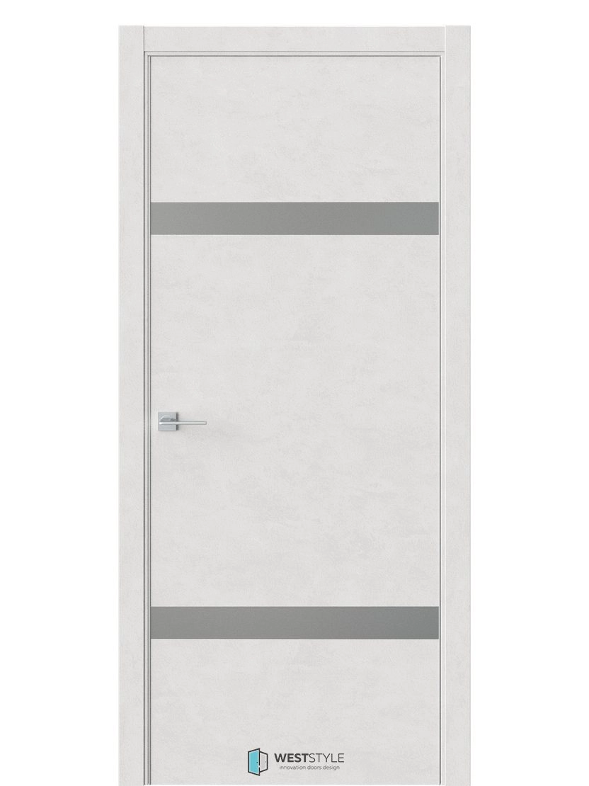 Межкомнатная дверь WestStyle Industrial IN3 ДО Зеркало сатин графит Бетон лайт